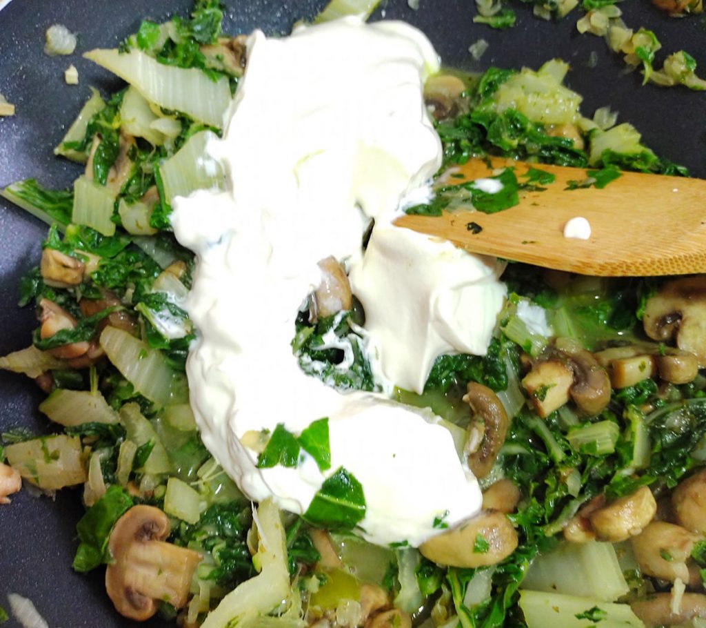 Acelgas con crema espesa