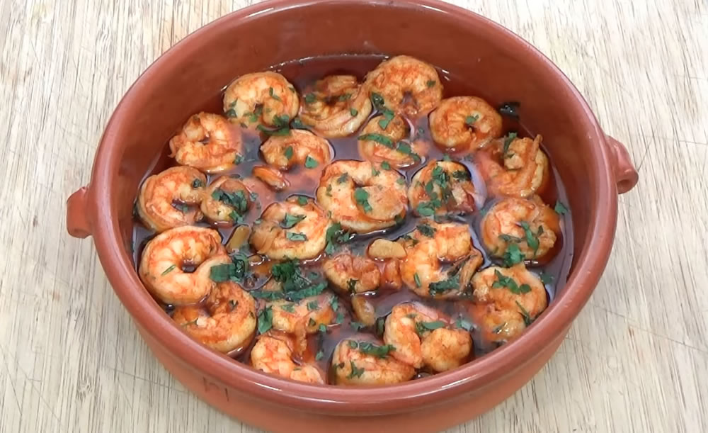 Camarones al pil pil