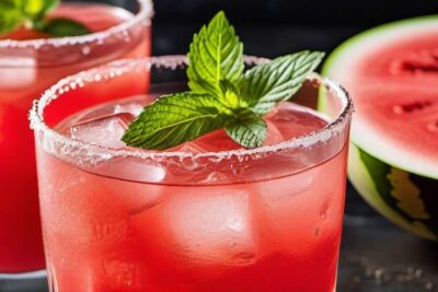 Cócteles sin alcohol con sandia