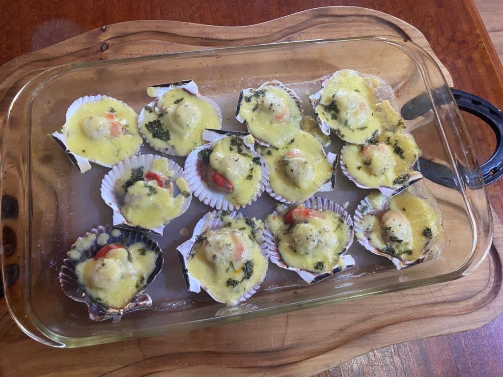 Ostiones a la parmesana - Listos