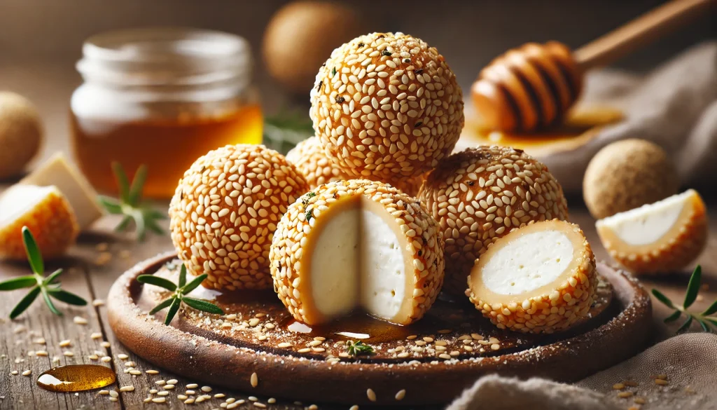 Bombones de Queso de Cabra y Sésamo